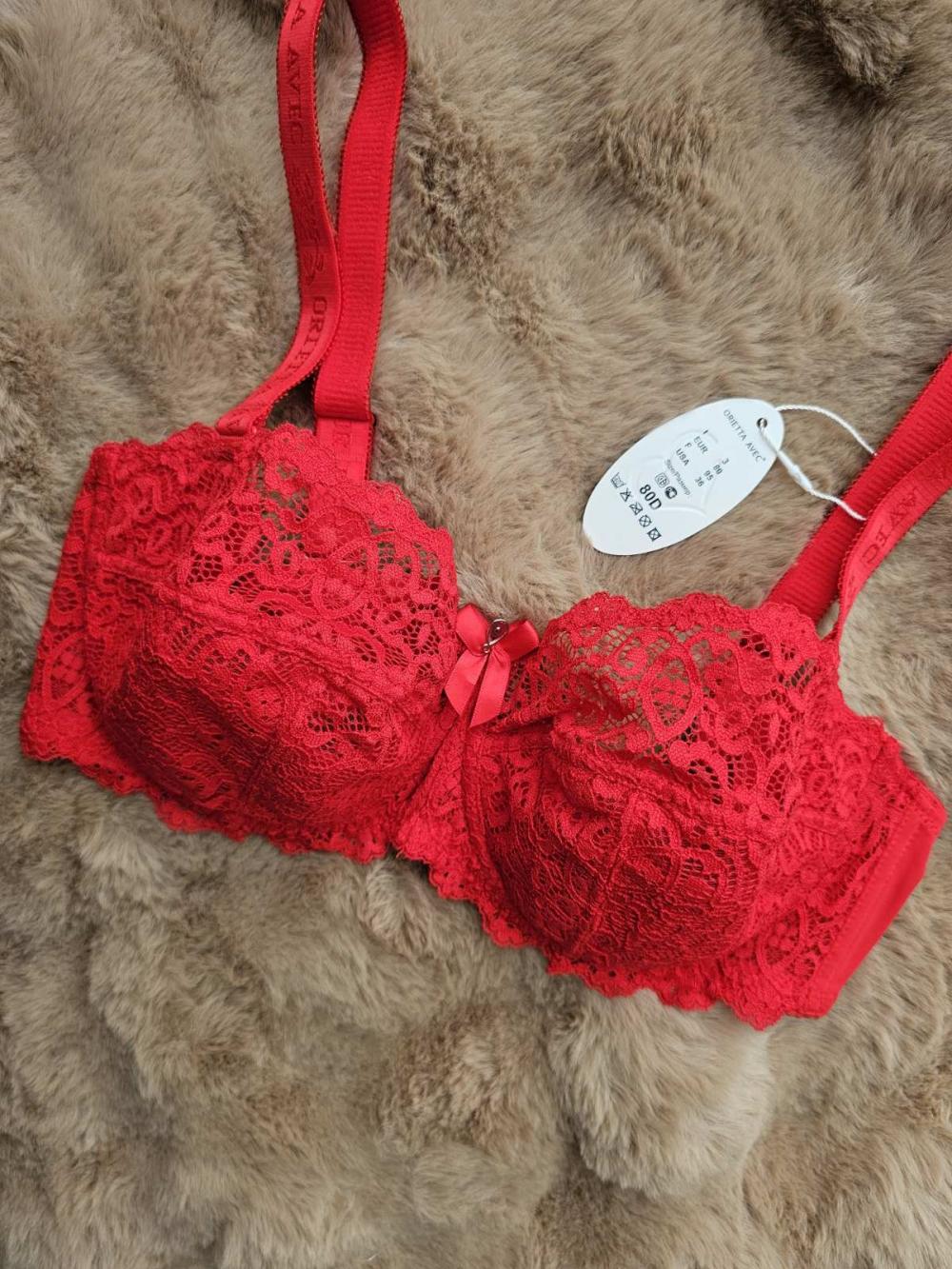 Бюстгальтер червоного кольору Orietta Avec 5025 на чашку D Анжеліка арт.1111279
