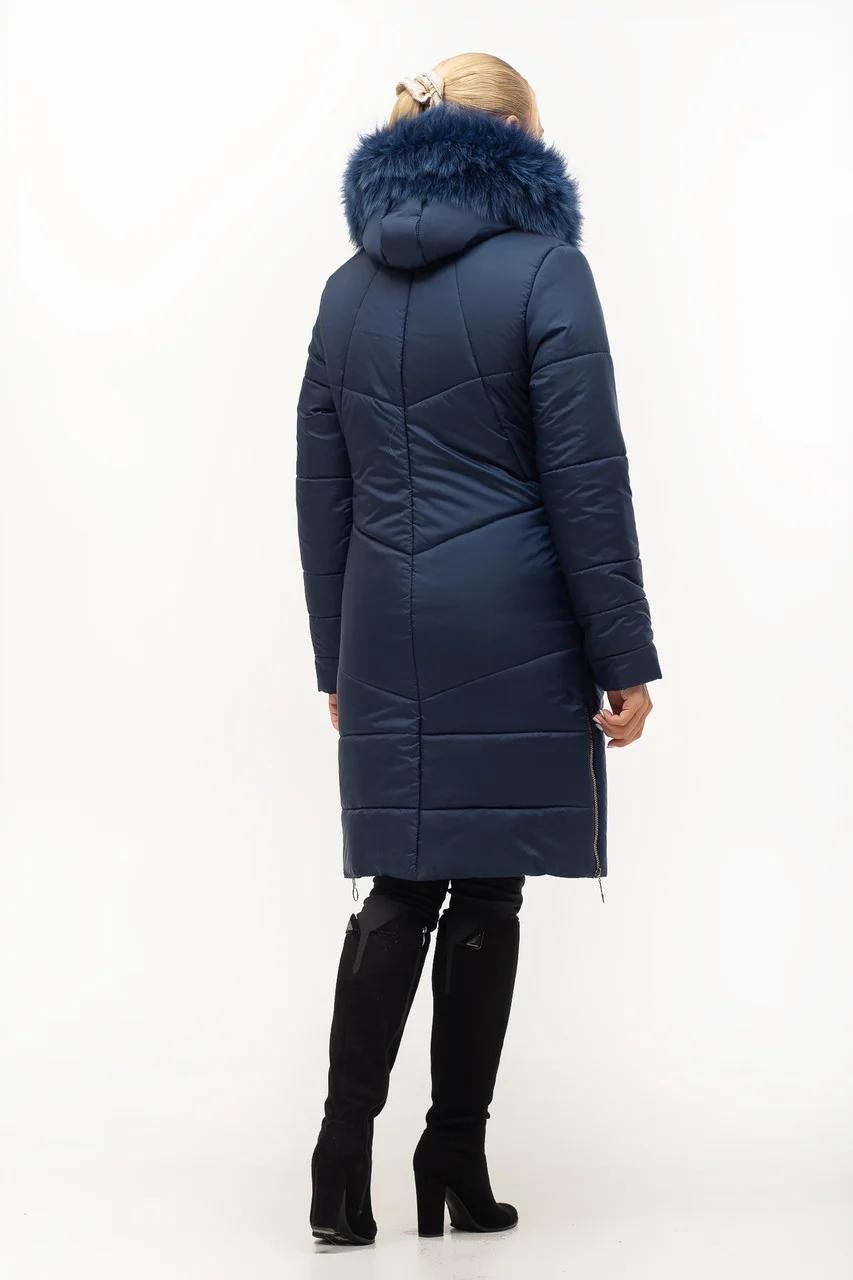 Жіноча зимова куртка темно-синього кольору від 46р до 58р арт.1170008